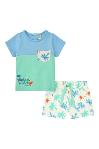 T-shirt et short Tropical Summer - Vert