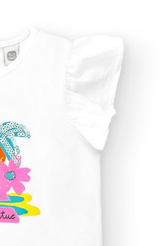 T-shirt Laguna Beach - Wit en geel