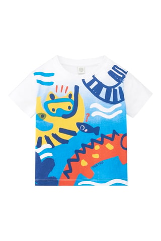 T-shirt - Blanc et bleu