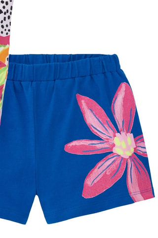 Débardeur noué et short Acid Bloom - Bleu et rose
