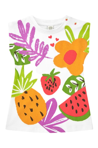 Robe t-shirt Vacay Feelings - Blanc
