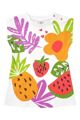 Robe t-shirt Vacay Feelings - Blanc
