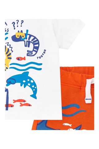 T-shirt en short Salty Air - Wit en oranje