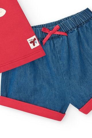 T-shirt et short en jean Under The Sea - Rouge