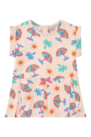 Linnen Plisséjurk en Bloomer Tropical Summer - Roze