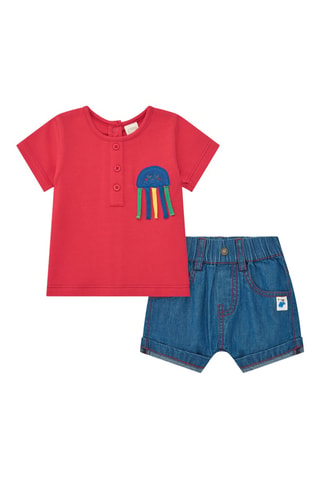 T-shirt et short en jean Under The Sea - Rouge