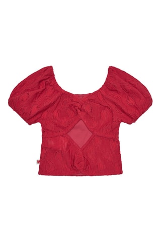 T-shirt en dentelle Strawberry Sorbet - Rouge