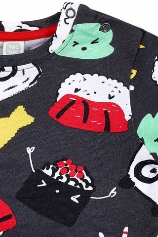 T-shirt Hey Sushi - Zwart