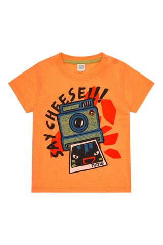 T-shirt Say Cheese - Oranje