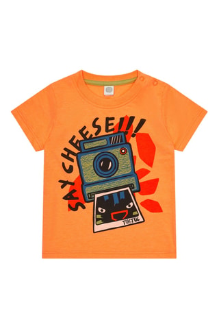T-shirt Say Cheese - Oranje