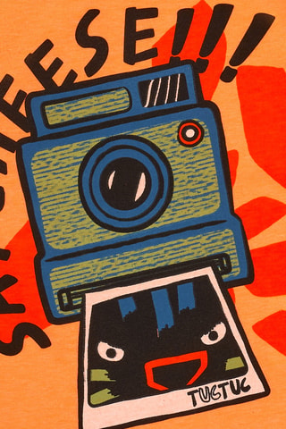T-shirt Say Cheese - Oranje