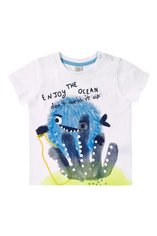 T-shirt - Blanc et bleu