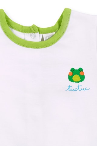 T-shirt et salopette-short - Blanc et vert