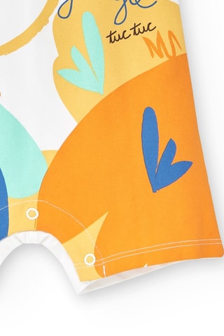Barboteuse Animal life - Blanc et jaune