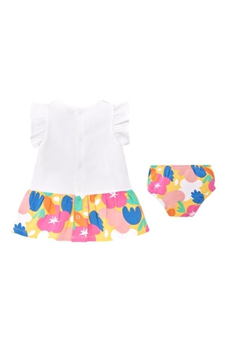 Robe et bloomer Animal Life - Blanc et rose