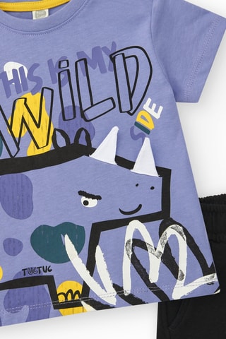 T-shirt et short Say Cheese - Violet