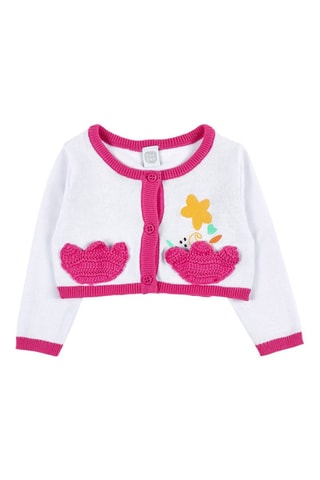 Gilet Animal Life - Blanc et rose
