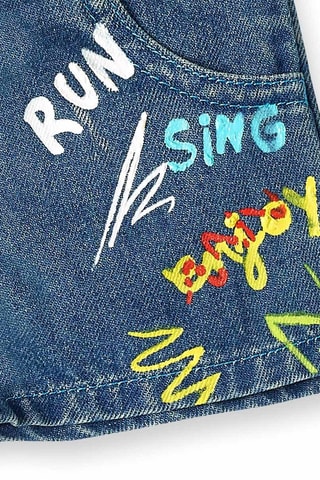 Short en jean Run Sing Jump - Bleu