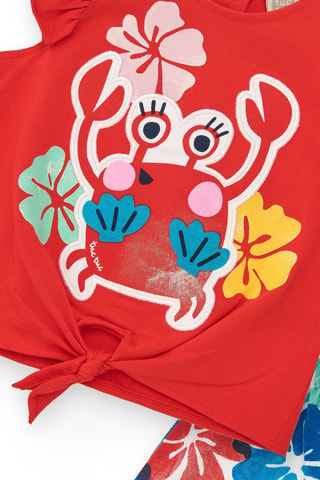 T-shirt et short Beach Squad - Rouge