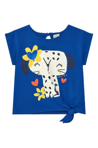 T-shirt noué Hey buddies - Bleu