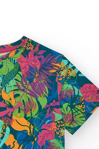T-shirt cropped Tropical Vibes - Vert