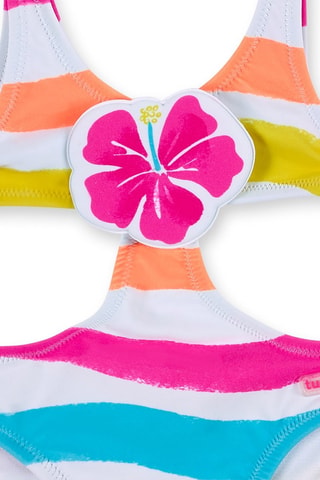 Maillot 1 pièce Laguna Beach - Blanc et rose