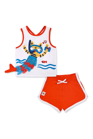Débardeur et short Salty Air - Blanc et orange