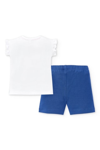 T-shirt et cycliste - Blanc et bleu