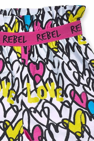 Short Rebel Girl - Wit en roze