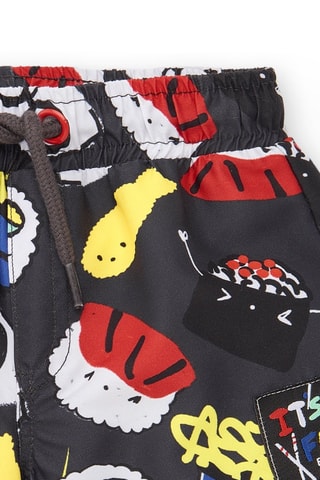 Short de bain Hey Sushi - Noir