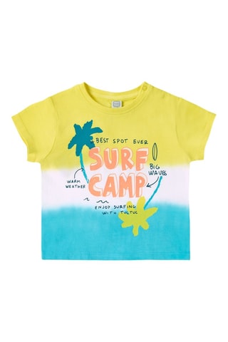 T-shirt - Blanc, bleu et jaune