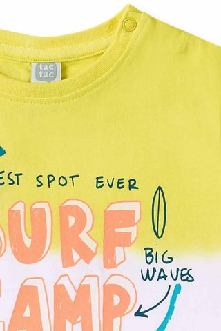 T-shirt - Blanc, bleu et jaune