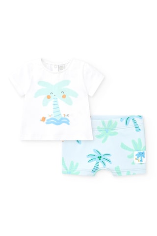 T-shirt et boxer de bain Tropical Summer - Vert