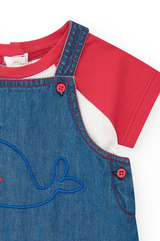 T-shirt et salopette en jean Under The Sea - Bleu