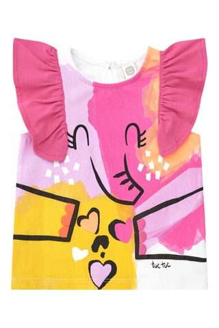 T-shirt et short Say Cheese - Blanc