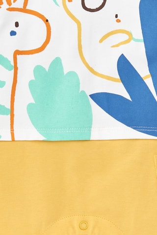 Barboteuse Animal life - Blanc et jaune