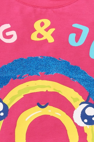 T-shirt Run Sing Jump - Roze