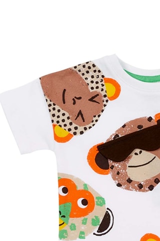 T-shirt Banana Records - Wit en oranje