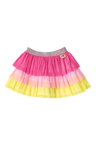 Rok met ruches Creamy ice - Geel en roze