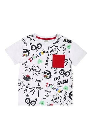 T-shirt Hey Sushi - Wit en zwart
