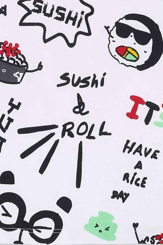 T-shirt Hey Sushi - Wit en zwart