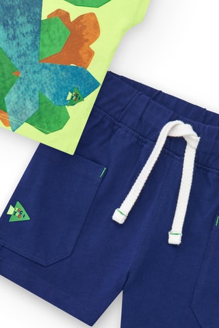 T-shirt cropped et short Color The Sea - Bleu