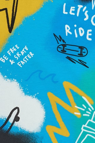T-shirt First have fun - Bleu