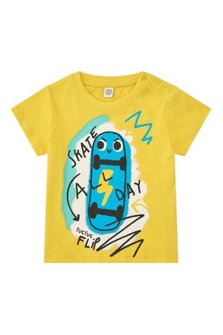 T-shirt First have fun - Geel