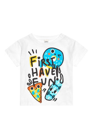 T-shirt First have fun - Wit