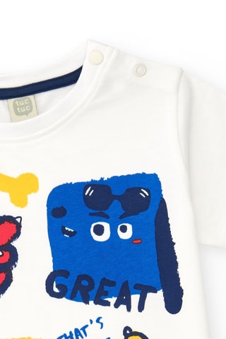T-shirt Hey buddies - Blanc