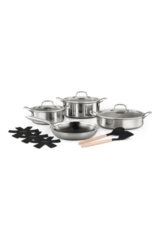 Batería de cocina de acero inoxidable con revestimiento de cerámica Zermatt Glacier - 12 piezas