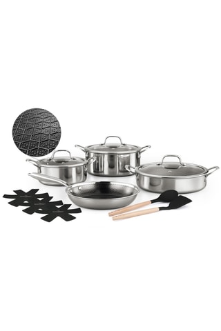 Batería de cocina de acero inoxidable con revestimiento de cerámica Zermatt Glacier - 12 piezas