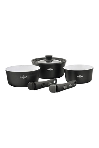 3 cazos con revestimiento de cerámica y 2 mangos extraíbles Lake Geneva - 16/18/20 cm - 1,4/1,9/2,7 l