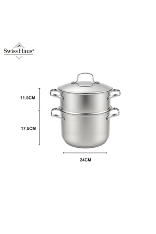 Cuscusera de acero inoxidable Zermatt Glacier - 24 cm - 12 l